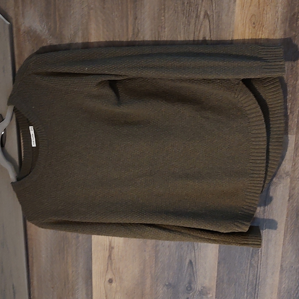 Pink clover green sweater knitted M